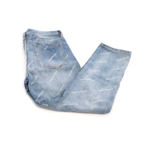 Vintage Balenciaga Denim Jeans Sz 30 Button Fly Y2K Straight Faded High Waist - Picture 2 of 16